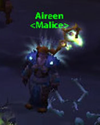 Aireen, a female Dwarf Priest, cropped from the Heigan kill shot
