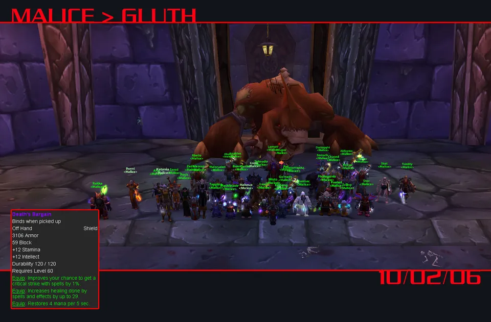 Malice raid group posing after killing Gluth, October 2, 2006